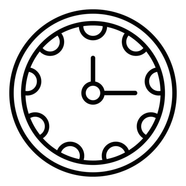 诊所时钟图标，轮廓风格 — 图库矢量图片