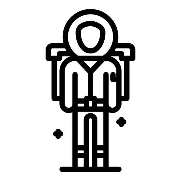 Astronauta en pleno crecimiento icono, estilo de contorno — Vector de stock