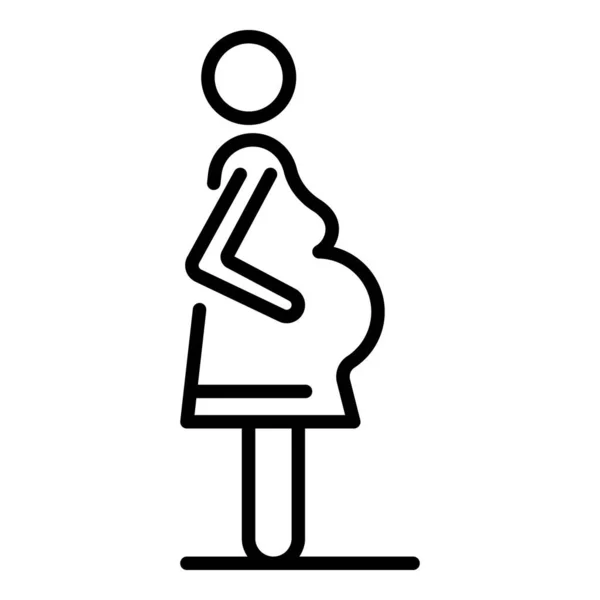 Pregnant woman icon, outline style — ストックベクタ