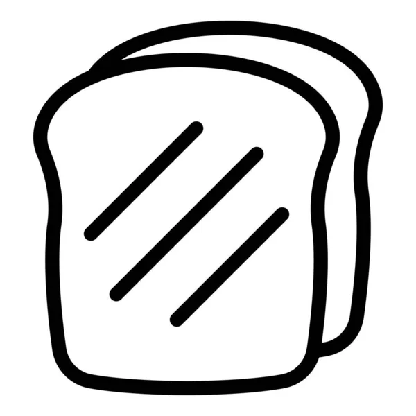 White bread icon, outline style — Stock Vector