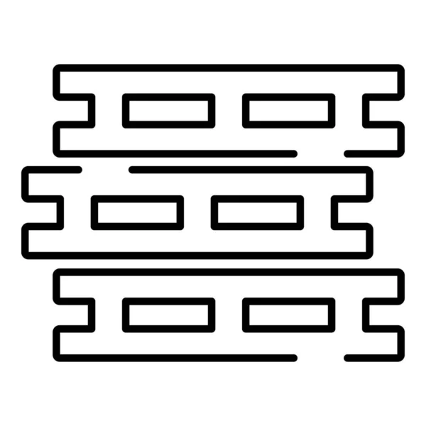 Ícone de pilha de paletes, estilo de contorno — Vetor de Stock