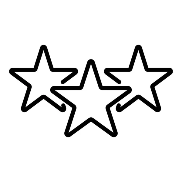 Three stars icon, outline style — Stock Vector