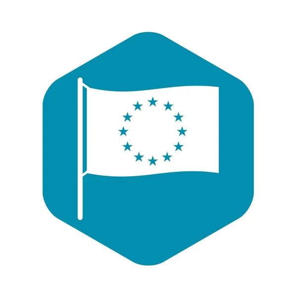 Icona bandiera europea, stile semplice — Vettoriale Stock