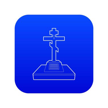 Hıristiyan mezar simgesi mavi vektörü