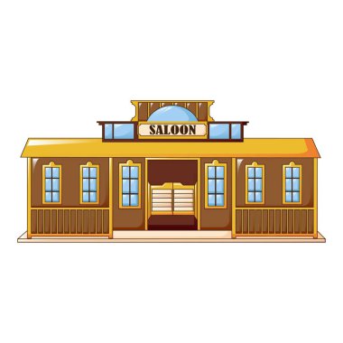 Salon binası simgesi, çizgi film tarzı