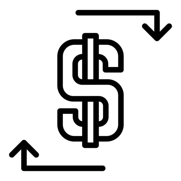 Leasing ícone dólar, estilo esboço — Vetor de Stock