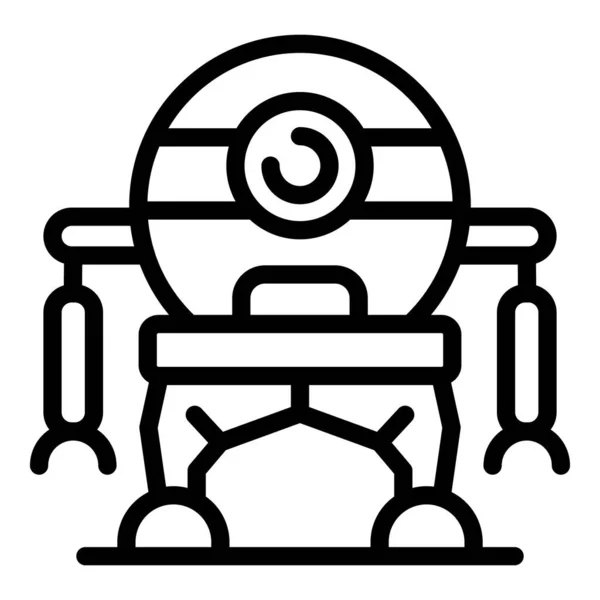 One eye robot icon, outline style — Stock Vector