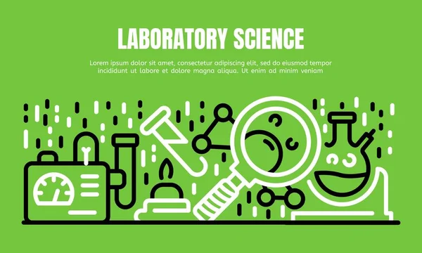 Bandiera scientifica di laboratorio, stile di contorno — Vettoriale Stock