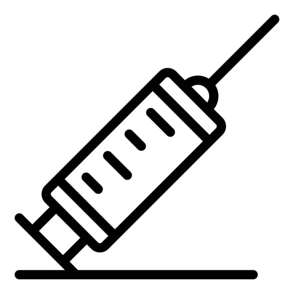Insulin syringe icon, outline style — Stock Vector