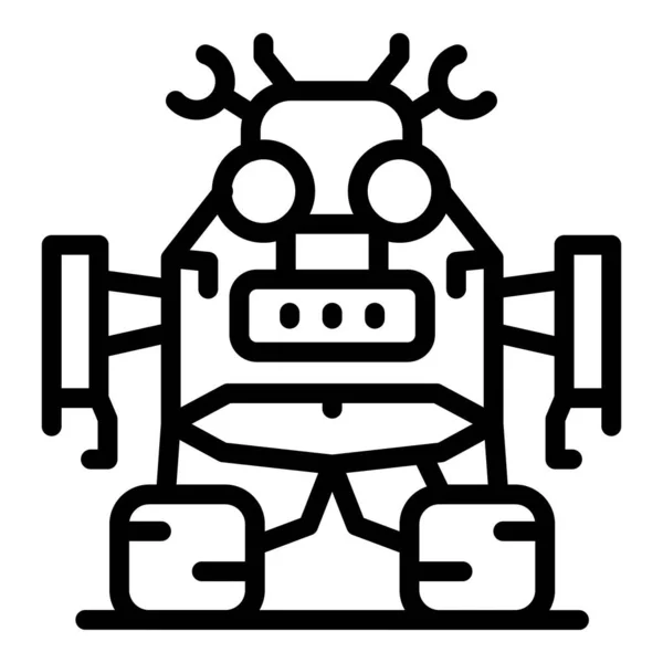 Icône transformateur robot, style contour — Image vectorielle