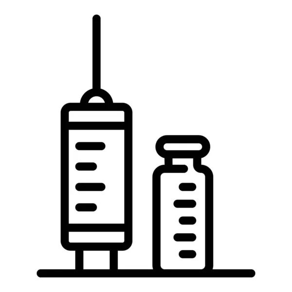 注射器安培剂图标,轮廓样式 — 图库矢量图片