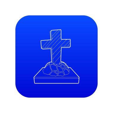 Mezar simgesi mavi vektörü