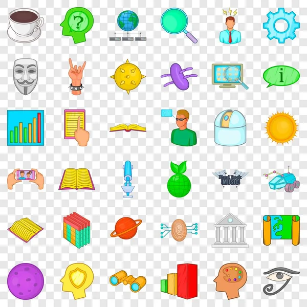 Conjunto de iconos de diagrama, estilo de dibujos animados — Vector de stock