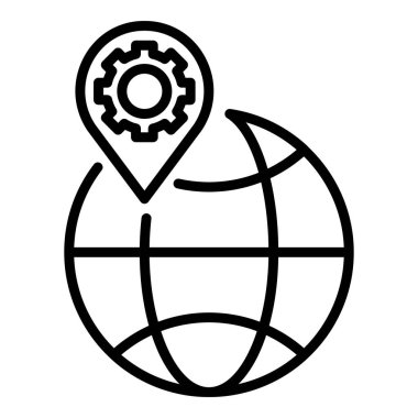 Globe coğrafi dişli simgesi, özet biçimi