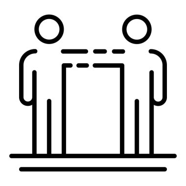 İki kişi el simgesini tutuyor, taslak biçimi