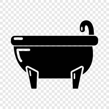 Küvet simgesi, basit siyah stil