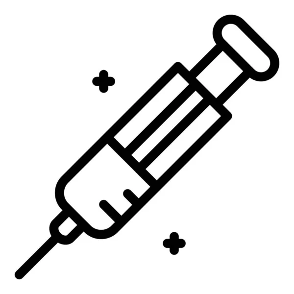 Plastová ikona stříkačky, obrys — Stockový vektor