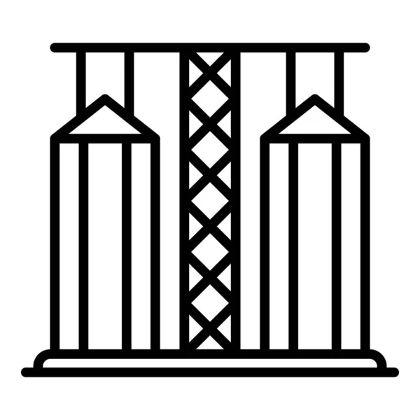 Ikona winda zbożowa, styl konturu — Wektor stockowy
