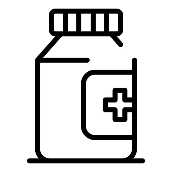 Icono de embalaje de la píldora, estilo de esquema — Archivo Imágenes Vectoriales