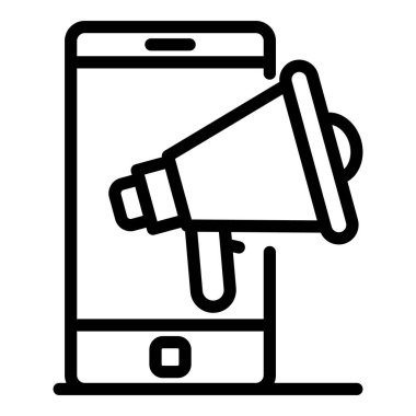 Megafon ve akıllı telefon simgesi, özet biçimi