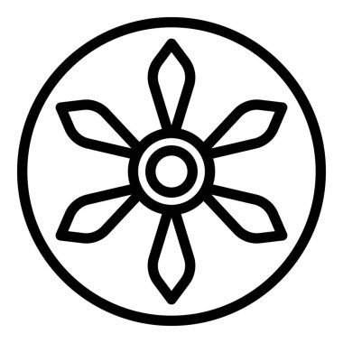 Bir çember simgesinde pervane, özet biçimi