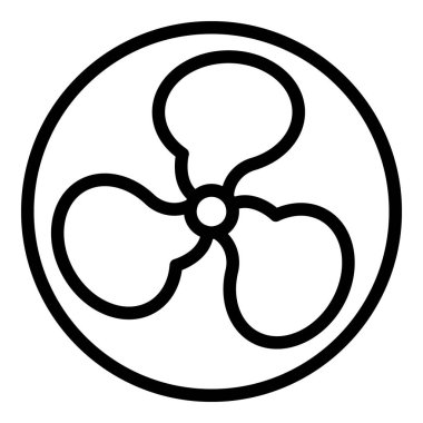 Üç bıçaklı fan simgesi, taslak biçimi