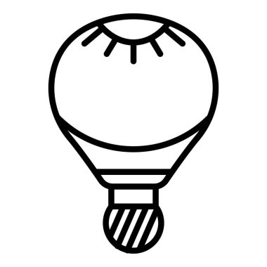 Retro sıcak hava balonu simgesi, taslak biçimi