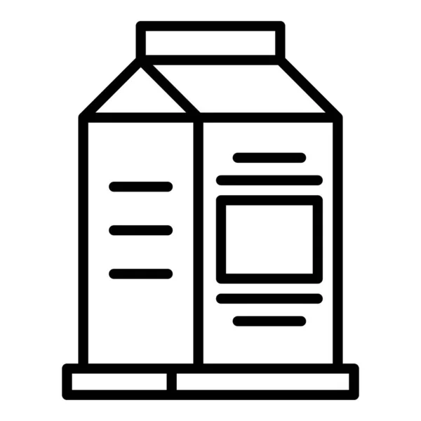 Kartong med mjölkikon, konturstil — Stock vektor