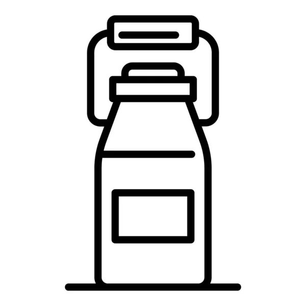 Botella de icono de kéfir, estilo de esquema — Vector de stock