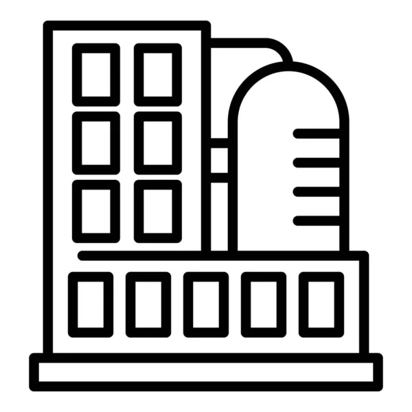 Icono de fábrica de lácteos, estilo de esquema — Archivo Imágenes Vectoriales