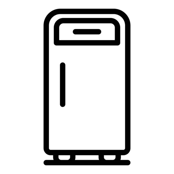 レトロな冷蔵庫アイコン、アウトラインのスタイル — ストックベクタ