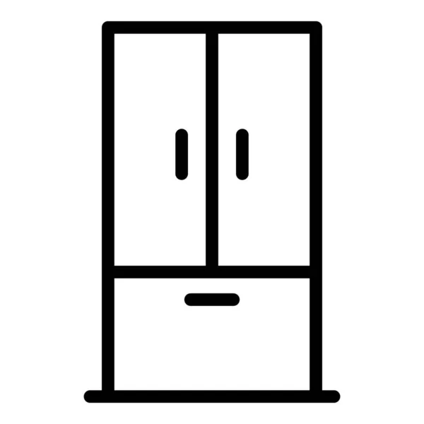 巨大な冷蔵庫のアイコン、アウトラインスタイル — ストックベクタ
