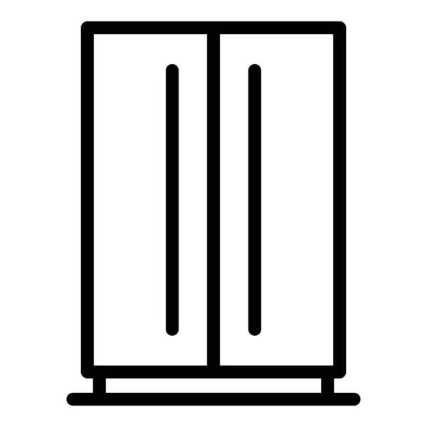 Icono grande del refrigerador del hogar, estilo del esquema — Vector de stock