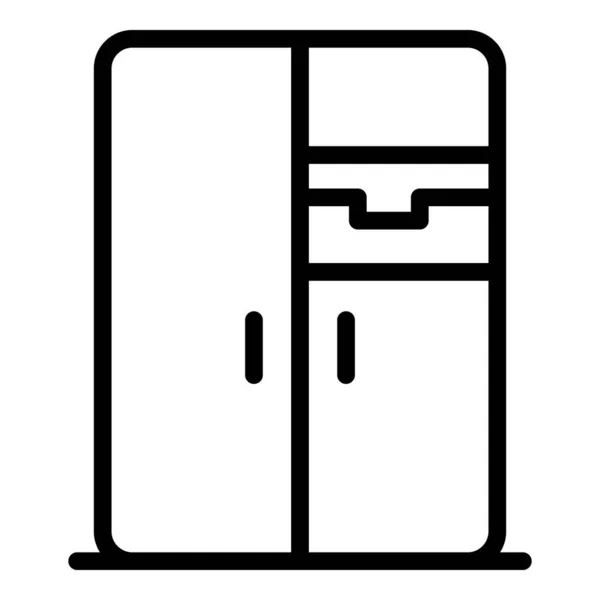 Modern refrigerator icon, outline style — ストックベクタ