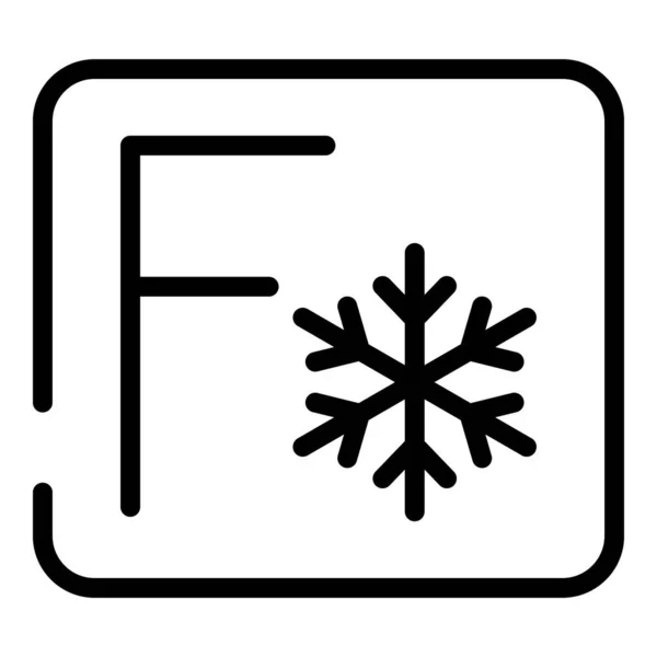Fahrenheit teken sneeuwvlok pictogram, omtrek stijl — Stockvector