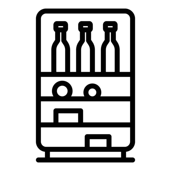 Drinks in the fridge icon, outline style — Stock Vector