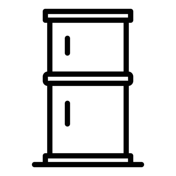 Icona frigorifero a due camere, stile contorno — Vettoriale Stock
