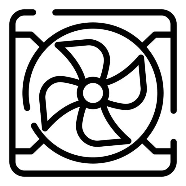 Icono del ventilador de escape, estilo de contorno — Vector de stock