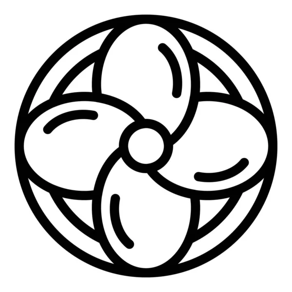 Иконка пропеллера, стиль контура — стоковый вектор