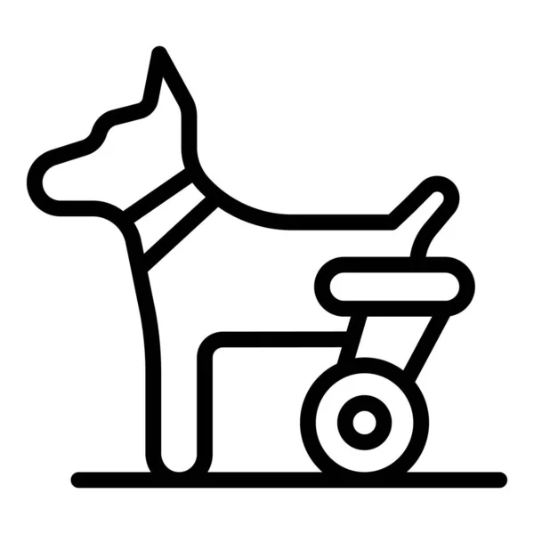 Perro patas traseras carro icono, estilo contorno — Vector de stock