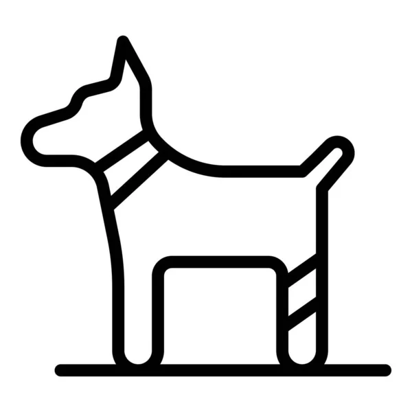 Hund, bandasjert poteikon, konturstil – stockvektor