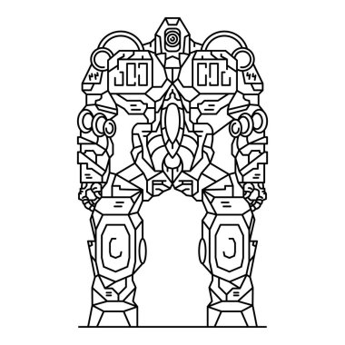 Fütürist robot transformatör simgesi, özet biçimi