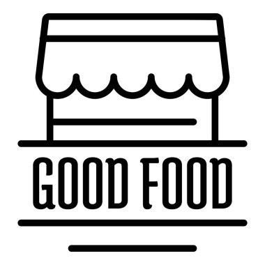 Güzel yemek logosu, taslak tarzı.