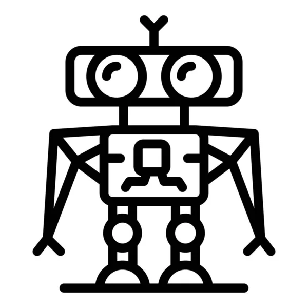 Ρομπότ στρατιώτης εικονίδιο, περίγραμμα στυλ — Διανυσματικό Αρχείο