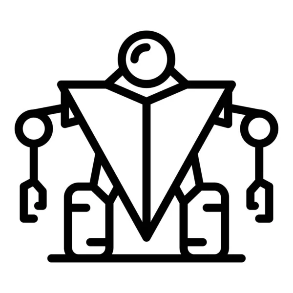Εικονίδιο ρομπότ φρουράς, στυλ περιγράμματος — Διανυσματικό Αρχείο