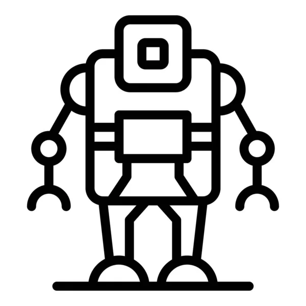 コンピュータロボットのアイコン、アウトラインスタイル — ストックベクタ