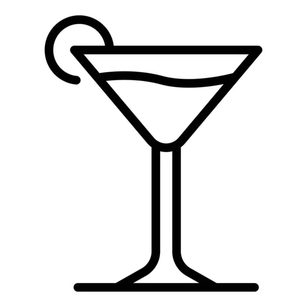 Cocktail glass icon, outline style — Stock Vector