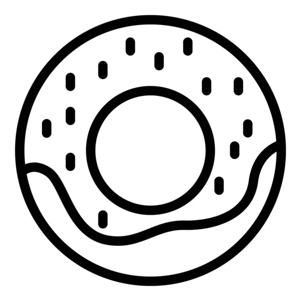 Иконка пончика, стиль контура — стоковый вектор
