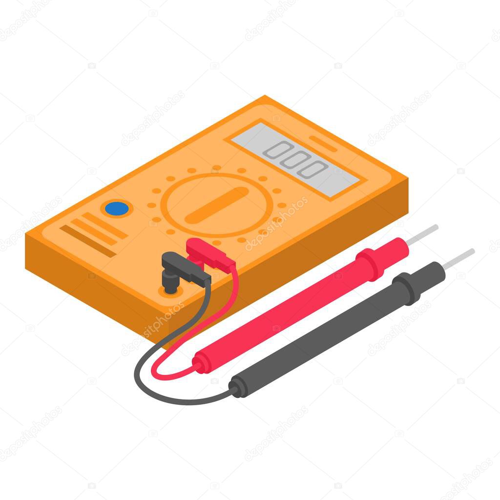 Voltage tester icon, isometric style