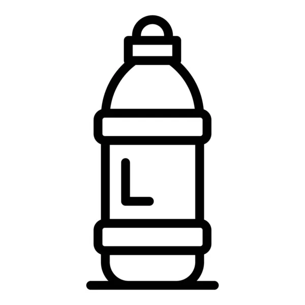 Значок пластиковой бутылки с маслом, стиль контура — стоковый вектор